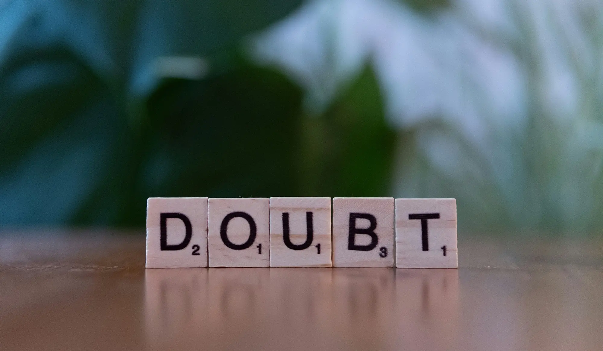 doubt spelt with scrabble letters